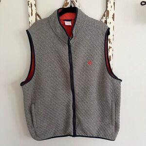 Brooks Brothers Cotton-Blend Diamond-Quilted Full-Zip Vest Size XL